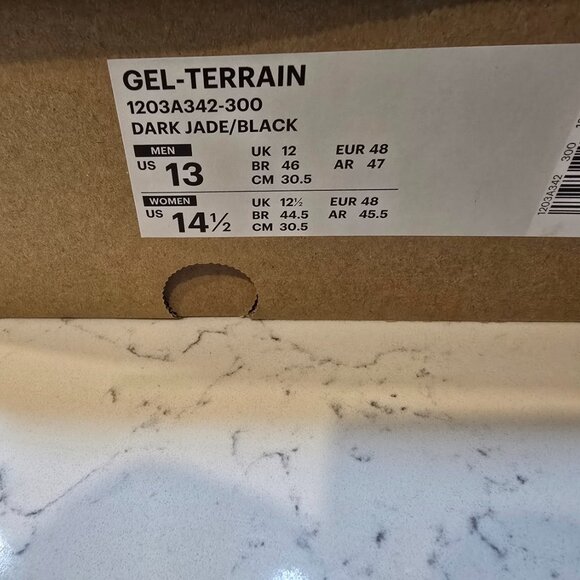 Asics Gel-Terrain Dark Jade Black 1203A342-300 Men's Size 13 Trail Hiking Shoes - Picture 10 of 16